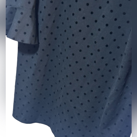 Old Navy Black Sheath Dress W/Flutter 3/4 Sleeve XXL Black On Black Dot Design - Picture 4 of 12